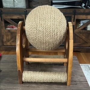 Wooden Cat Scratcher with Rope